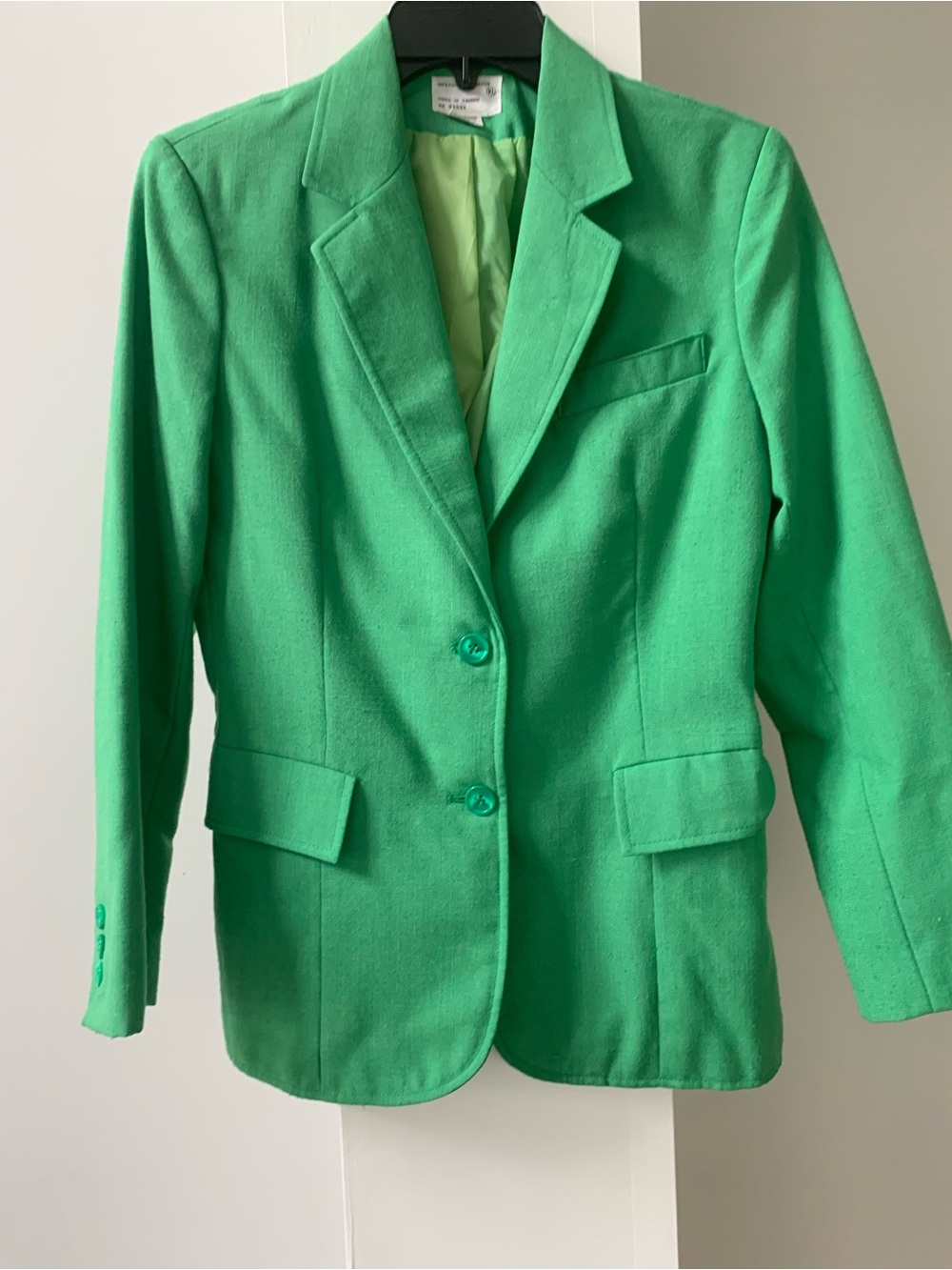 Green Single-Breasted Blazer - Fitted